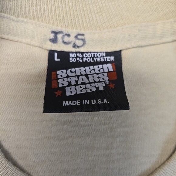 Vintage Wood Badge Fox Single Stitch Tee Shirt Adult Size Large 1982 BSA Sketch - Picture 8 of 9